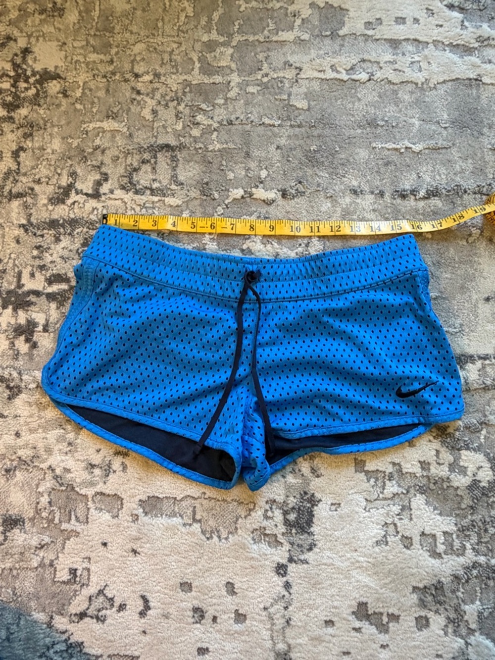Nike Blue Perforated Athletic Shorts, dry fit, running, athletics, gym. - Picture 3 of 4